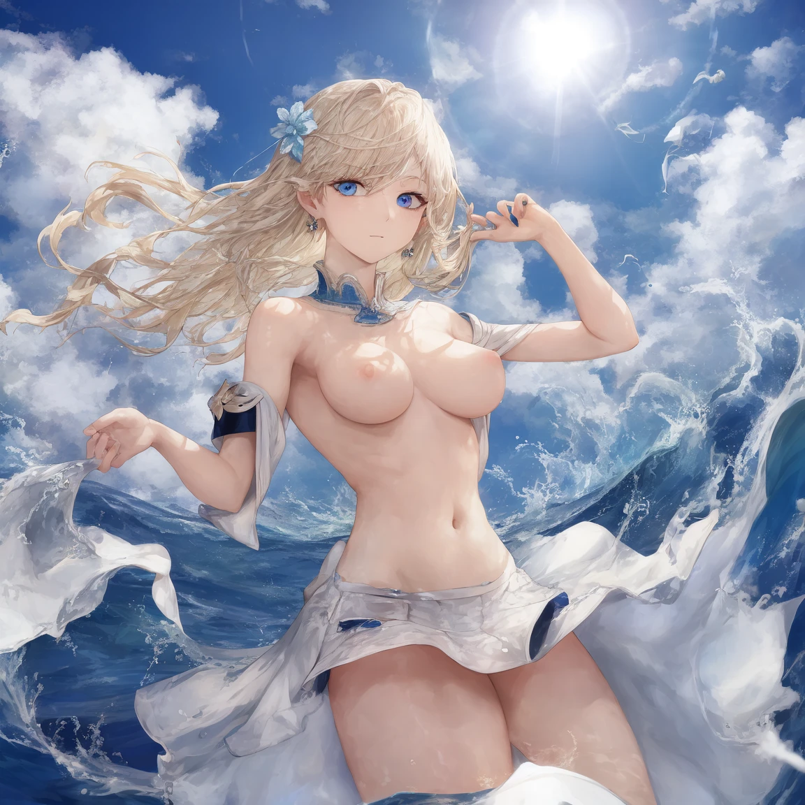 [Holara] 中長發 捲髮 乳頭 R18 裸照 裙子 傑作 [插畫]
